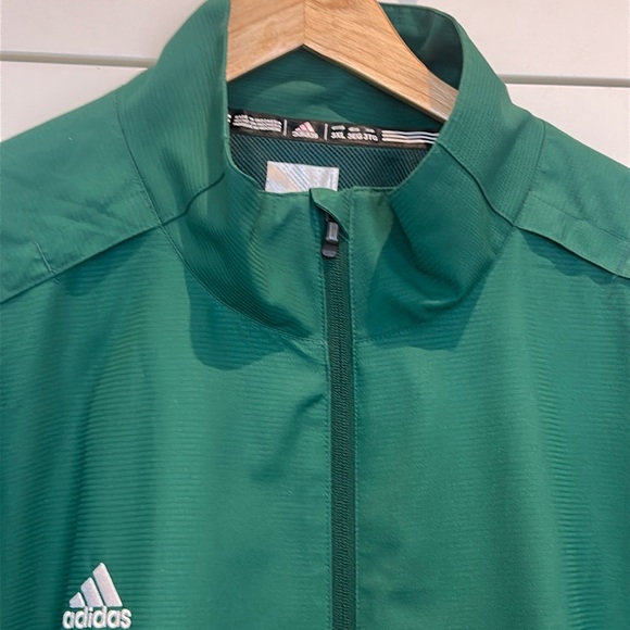Adidas Full Zipper Green with White Stripe Windbreaker 90’S Vintage Men Size 3XL - Picture 9 of 17